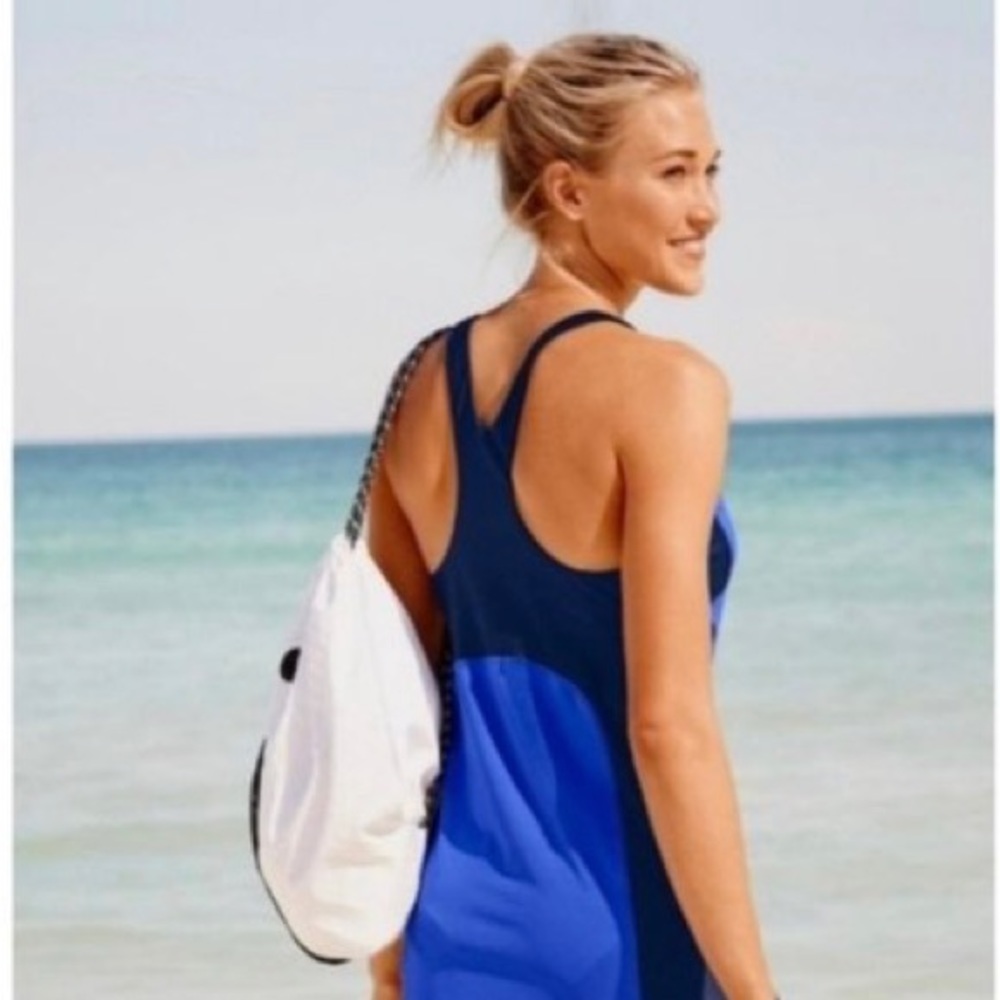 Athleta Colorblock Racerback Caspian Swim Athletic Dress